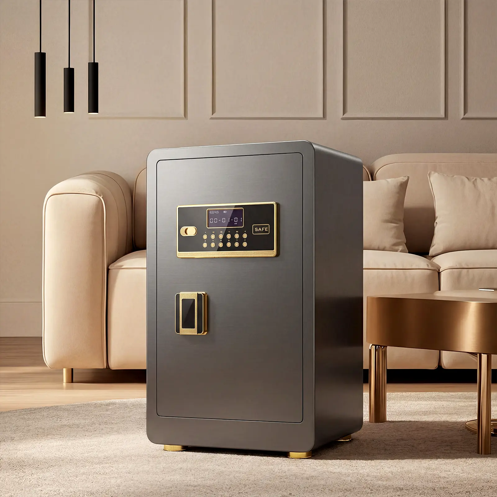 Digital Security Safe Lock Box, Quick-Access Cabinet Safes with Electronic Keypad, Spare Key, Smart Alert, Mute Mode, Anti-Theft Used for Home Office Hotel Business, Documents Valuables
