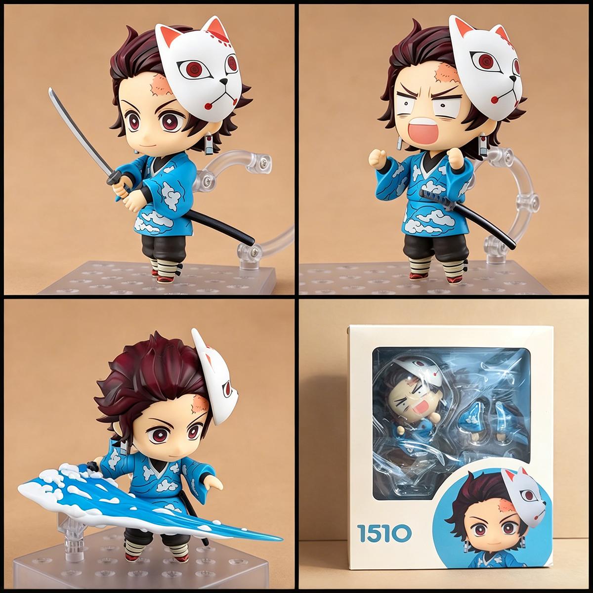 Demon Slayer Q Version Figures | Muichiro Mitsuri Nezuko Tanjiro Zenitsu Inosuke Rengoku Giyuu Shinobu Sanemi Genya Tengen Akaza | Collectible Anime Action Chibi Figure Toy with Movable Joints & Changeable Face