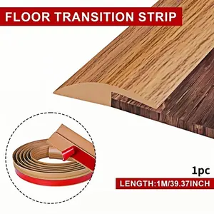 1pc 1m/39.37inch Floor Transition Strip, Self Adhesive Carpet & Flooring Transitions Edging Trim Strip, PVC Doorway Transition Strip Suitable For Gap Height Less Than 5mm