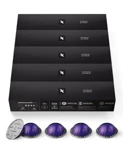 Nespresso Capsules Vertuo, Altissio, Medium Roast Espresso Coffee, 50 Count Espresso Pods, Brews 1.35oz. Milk Beverage