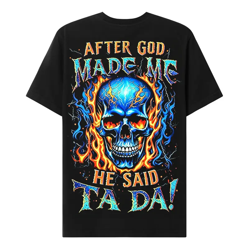 Chaosmoda Generation X After God Made Me He Said Ta Da Custom Year Skull T-Shirt
