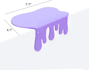 2-Pack Acrylic Small Wall Shelves - 7 Inch Floating Shelf for Wall Decor, Home Wall Display Ledges for Storage, Room Décor, Small Album & Small Items Organizer Display Shelves (Purple)