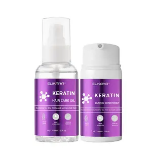 Keratin Hair Care Set, Rich in Vitamins and Collagen, Deep Scalp and Root Care, Smooths Frizz and Split Ends, Ideal Daily Hair Care.(includes conditioner and treatment oil)