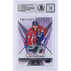Alexander Ovechkin Washington Capitals Autographed 2016-17 Upper Deck Trilogy Rainbow Black GU Relic #30 #1/8 Beckett Fanatics Witnessed Authenticated 10 Card - Fanatics Authentic Certified