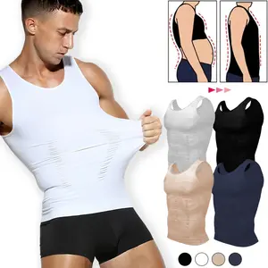 Mens Compression Shirt,Tummy Control Vest, Gynecomastia Compression Shirt,Sleeveless Undershirts Tight Tummy Control Shapewear,Body Shaper Workout Tank Top, Gynecomastia Tummy Control Undershirts