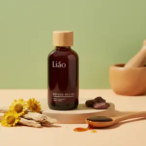 Liao - Heartburn, Acid Reflux, Indigestion & Gut Balance Traditional Chinese Medicine Herbal Liquid with Inula Flower, Hematite, Licorice Root & IMO Prebiotic. Vegan Gluten-Free Sugar-Free 100% Natural 60 Servings