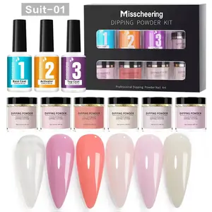 Pinkpinky Dip Powder Nail Set, 9counts/set professional design DIY nail extension powder,nail art, All Seasons Dipping Powder Starter Kit Nail Art Manicure Salon