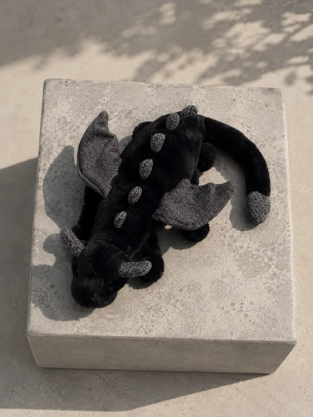 New Jellycat Black Dragon Plush Toy - 50cm, Soft Fabric Magical Collectible, Shimmer Wings, Ideal Gift for Collectibles Enthusiasts