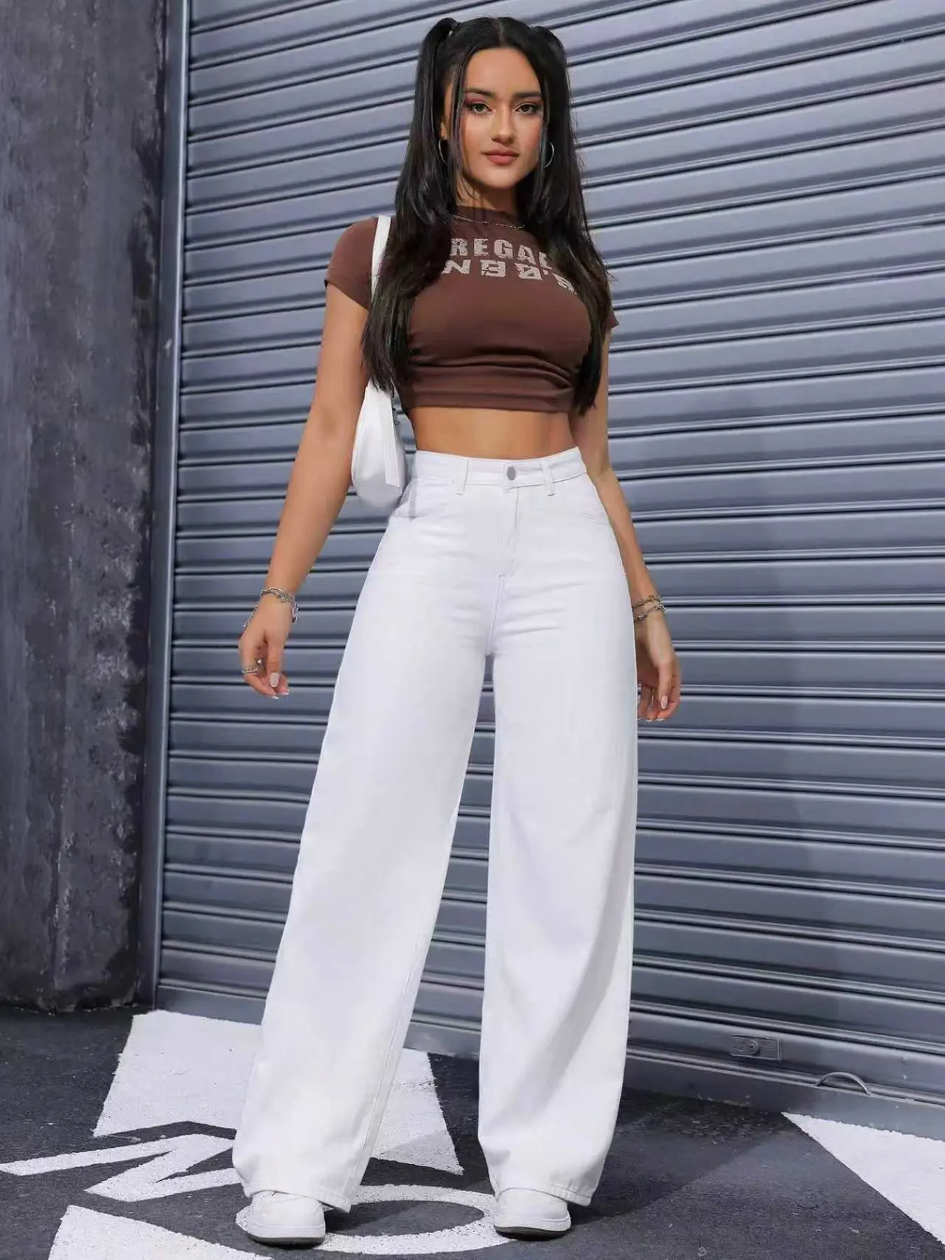 Classic Stylish Minimalist High-Waisted Wide-Leg Baggy Loose Denim Jeans Trouser Bottoms, Women Basic Versatile Non-Stretch Pants Fit for Everyday Wear, Timeless Fashion Essential