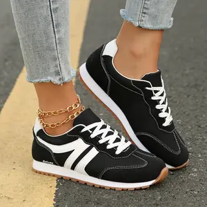 Women's Casual Fashion Sneakers Low Top Lace-up Shoes  Rubber Sole for All-Season Footwear