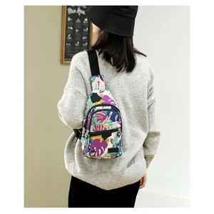 New Fashion Multi-layer Chest Bag for Women, Simple and Lightweight Korean Style Casual Travel Ladies Backpack, Versatile Printed Crossbody Bag