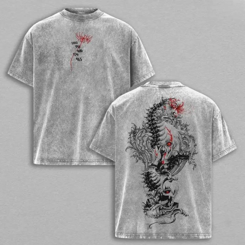 Ken Kaneki Tokyo Ghoul T-Shirt – Anime Vintage Washed Oversize Tee Heavy Cotton Unisex Retro Manga Streetwear Graphic Top Special Limited Fans Edition Tokyo Ghoul anime merchandise