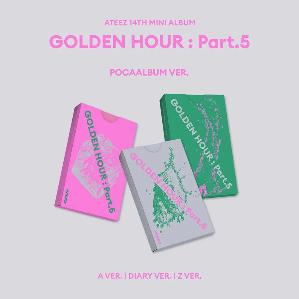 ATEEZ GOLDEN HOUR Part.5 POCAALBUM Ver QR Smart Album K-Pop 4 Photocards Scratch Card