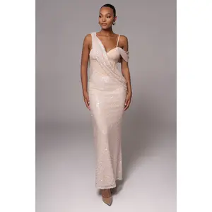 Blush Amani Draped Sequin Maxi Dress