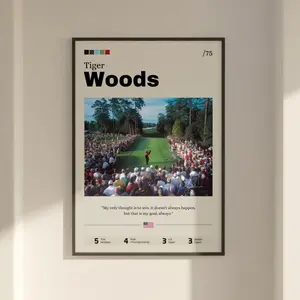Golf Champion Canvas Poster, Minimalist Sports Wall Art, Golf Course Player Room Decor, Unframed Canvas Poster