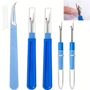 5PCS Sewing Seam Ripper Kit Blue Sewing Stitch Thread Unpicker Cutter Remover for Sewing Crafting Needlework Embroidery Tool Sewing Tools Sewing Supplies Crafts