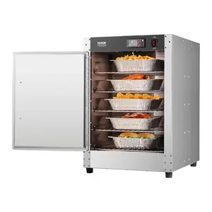 VEVOR Hot Box Food Warmer,  5-Tier Concession Warmer with Water Tray, 5 Pans, Single-door and Adjustable Shelves, Stainless Steel Food Warmer Cabinet, Ideal for Storing Pizza, Chicken, Restaurant