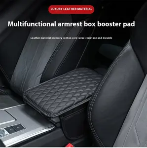 Car armrest box cushion Car center armrest box cushion protective cover Panapi all-season universal vehicle elbow rest cushion cover Leather Material Durable Memory Cotton