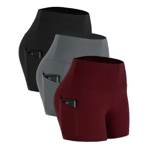 CADMUS Outdoorfun Women's Gym Athletic High Waist Spandex Yoga with Deep Pockets 3 Pack trouser shorts CADMUS Outdoorfun Women's Gym Athletic High Waist Spandex Yoga with Deep Pockets 3 Pack trouser shorts