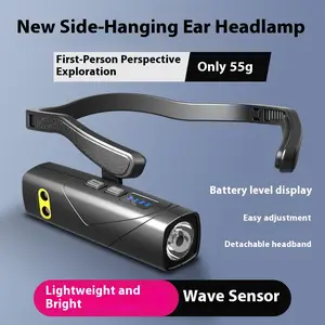 New lightweight headband lighting with ultra long battery life induction headlight, red and white dual beam source wearing light, night running light, night fishing light
