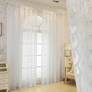 1pc Luxurious Embroidered Hollow Out Curtain, Top Rod Pocket Design, High-Quality Sheer Drapes for Living Room Bedroom, Soft Lighting, Cozy Sleep Atmosphere, Window Curtain