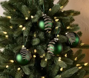 Mrs. H by Dee Hilfiger Set of 4 Beaded Leaf Ornaments