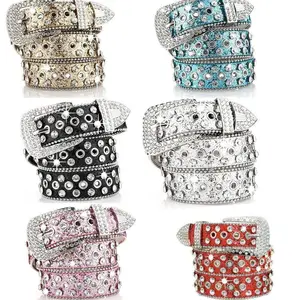 Women's Rhinestone Hollow Belt Women's Pin Buckle Studded Belt For Women Wedding Party Belt Valentines Gifts For Her