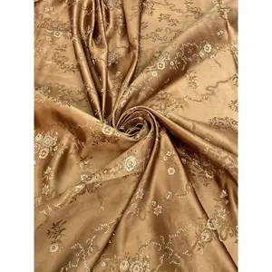 Gold Floral Print Brocade