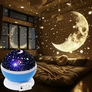 USB Blue Starry Moon Projection Lamp, Room Decor Atmosphere Light, LED Mood Light, Flashing Dynamic Space Night Light, Atmosphere Lighting, Perfect Gift for Bedroom, Living Room, Ktv, Office, Bar
