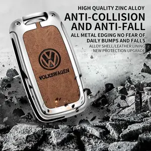 Zinc Alloy Car Key Case Case Shell Holder For Volkswagen VW Polo Bora Beetle Tiguan Passat B5 B6 B7 Golf EOS Scirocco Protector Accessories Key Fob Shell Car Interior Accessory