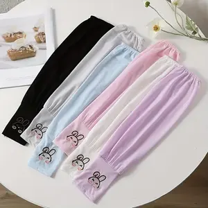 6 pairs Summer Arm Sleeves for Women, Loose Sleeves with Rabbit Design, Ideal for Driving And Arm Protection