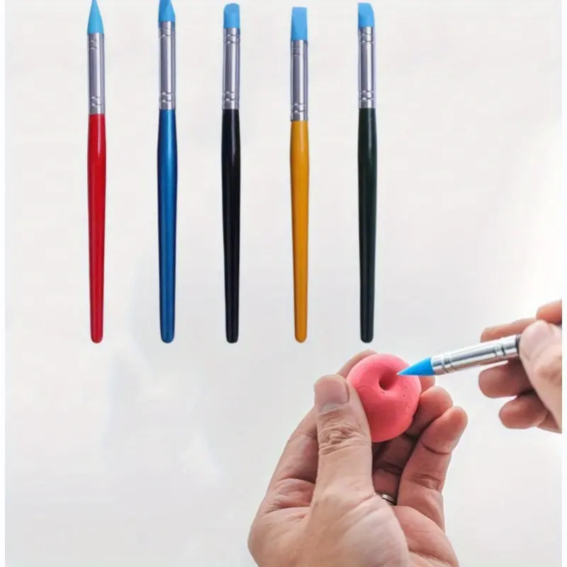 5PCS Artist Paint Brush Professional Silicon Brushes Blender for Painting, Masking Fluid, Clay Molding household use cute supplies
