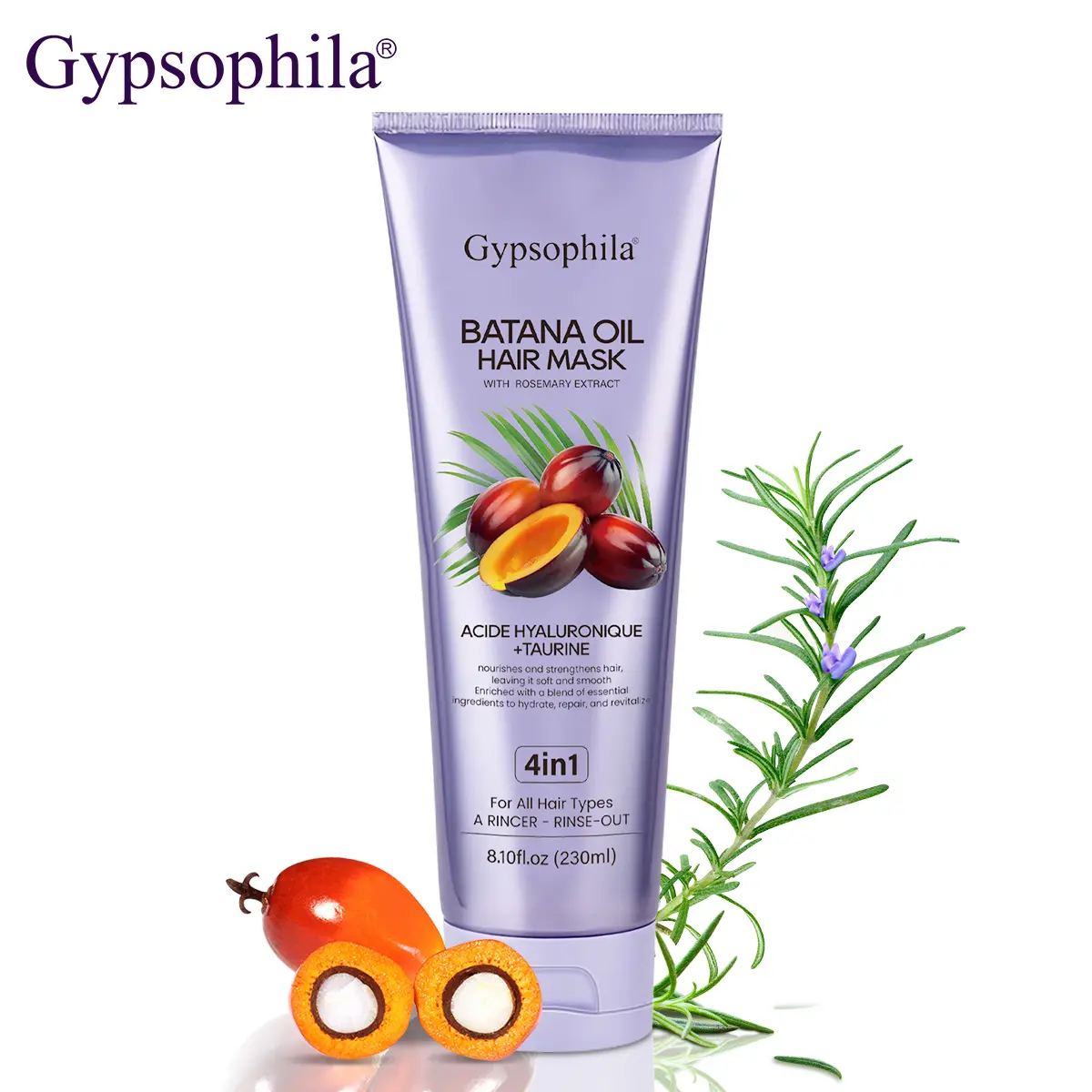 Gypsophila Batana & Rosemary Hair Mask 4in1 Formula for Nourishing, Strengthening, Repairing & Reviving Hair, Reduces Hair Loss & Split Ends  Smooth,#Summervibes