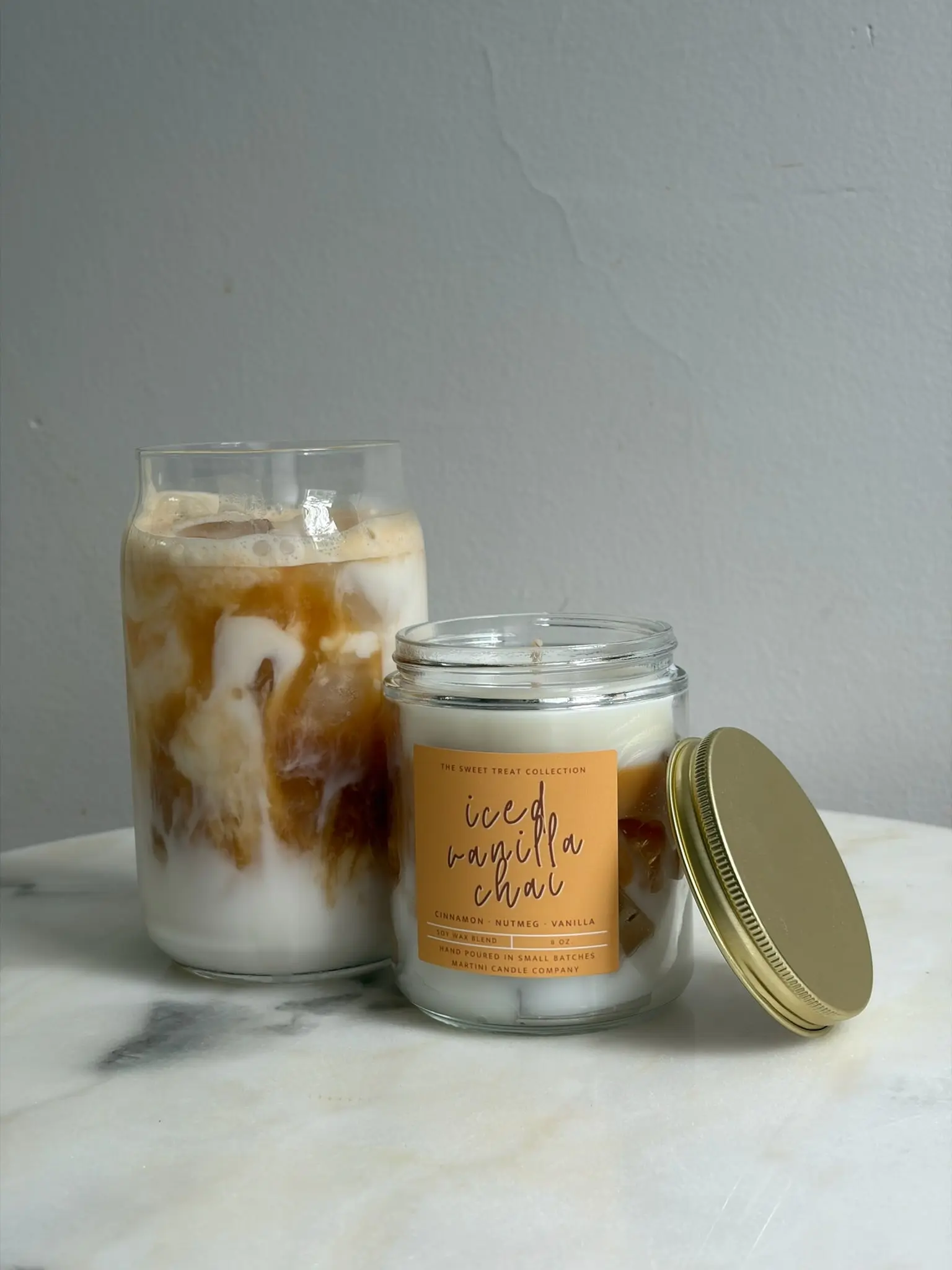8oz. Iced Vanilla Chai Latte • Mason Jar Candle