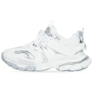 Balenciaga Track 'White' Women's Fashionable Casual Dad Shoes with Lace Closure Soft Ankle Fit & Stylish Texture Upper