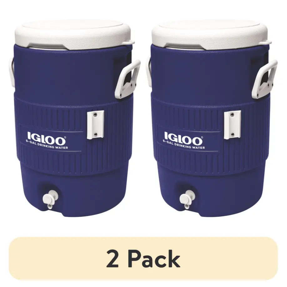 (2 pack) Igloo 5 Gallon Heavy-Duty Beverage Cooler, Blue