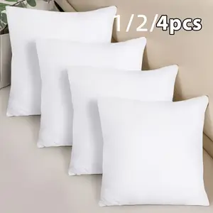 1/2/4 Pack Hypoallergenic New Fiber Cushion Filling Inserts White Square Pillow Inserts for Sofa Bed Patio Bedroom Office Kitchen Living Room Decor Outdoor Camping Spring Summer Use Mother's Day Gift