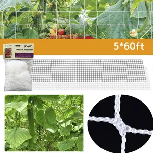 Flora Trellis Netting Polyester FloraClimbing Net Garden Trellis Netting with Square Mesh Flora Support Mesh for Climbing Floras Vegetables Fruits Flowers 5*60ft