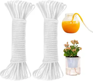 60 Feet 1/6 Inch Self Watering Wick Cord for Vacation Planter Pot DIY Automatic Watering Device System Potted Plant Sitter Auto Drip Waterer for African Violet 100% Polyester Safe for Long-Term Use