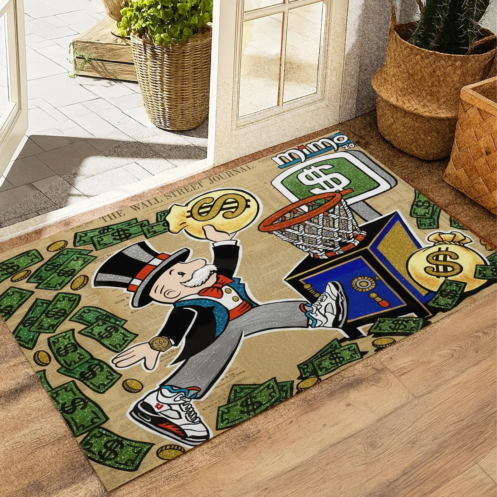 Game Dollar Monopoly Cartoon Money Rug Carpet for Living Room Bedroom Home Decor,Floor Mat Non-slip Decoration for Sofa Doormat house plush modern floor rug