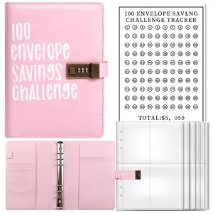 100-page Envelope Savings Challenge Notebook (with cash envelopes) - A5-sized budget planner and savings manual, self-sealing monthly/weekly envelopes for assistance, Christmas cash flow tracking and budget management (can be given as a gift)