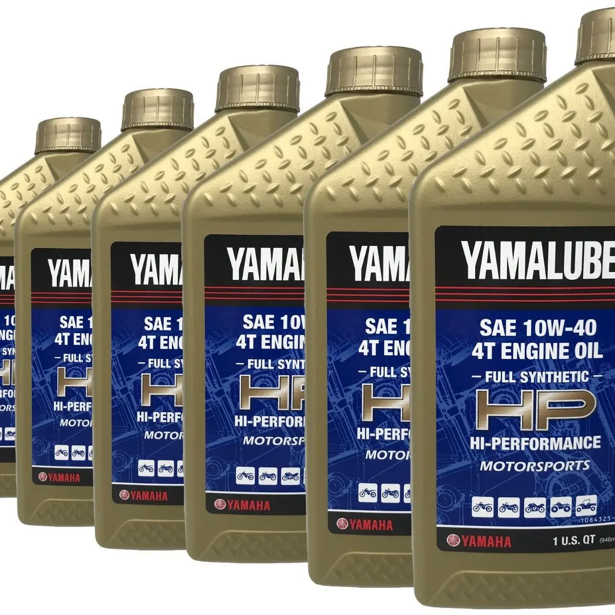 Yamaha Genuine OEM Yamalube Full Synthetic 10W-40 Oil LUB-10W40-FS-12 - 6 Pack
