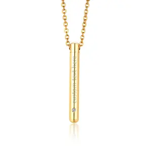 OIDEA Non-Tarnish Stainless Steel Cylinder Locket Necklace - Openable Memory Perfume Bottle Pendant with Cubic Zirconia, Metal Details, Engraved - Necklaces for Women, Mens Love Gift Jewelry