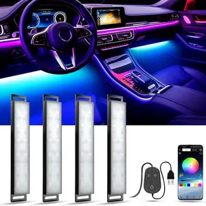 YiLaie Multifunctional Car Led, Interior RGB Car Lights LED Light Bar with App Control Music Sync Color Changing LED Strip Lights Car Ambient Light for Car Interior Lighting with Cigarette Charger DC 12V & USB Charger DC5V Car Lighting Accessories