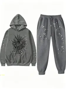 2-piece set Nevermind the Spider, Here's the Slime - Unisex Hoodie Print Short Fashion Menswear Sweaters Tops