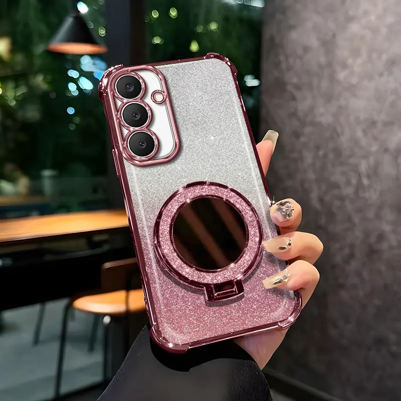Suitable for [Galaxy S25 Fe] Latest high-end phone case，features a built-in mirror and stand function—practical and stylish.and if you purchase now, you'll enjoy free shipping.YM99
