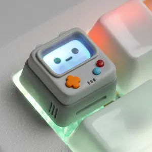 Artisan Keycaps, Cute Retro  Consoler-Shpaed Keycap, Shine Through  , Single 1U Replace Key for ESC Key Mechanical Keyboard (Grey)