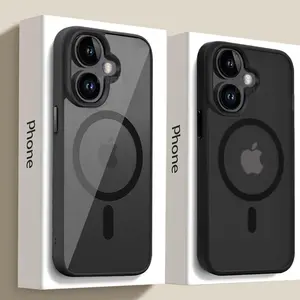 Luxury Strong Magnetic Magsafe Hard Case for IPhone 17 Ip17 Air 17promax 16 15 14 13 12 11 Pro Max Plus Transparent Matte Slim Shockproof Cover Ip16 Promax