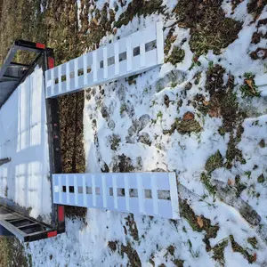 VEVOR 60\'\' X 12\'\' Aluminum Trailer Ramps 6000LBS/8000LBS Total Beavertail Hook End 1 Pair 2 Ramps