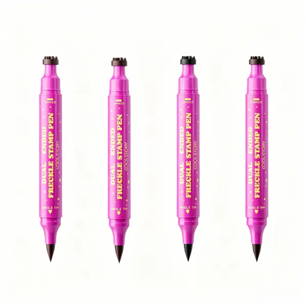 Dual-Ended Freckle Marker & Wing Stamp Eyeliner with Brush - Compact, Waterproof, Smudge-Proof, Long-Lasting, Beginner-Friendly, 4 Brown Shades for Natural Sun-Kissed Cottagecore Makeup & Concerts, Stamp, Cosmetic Pigment, Makeup Products #backtoschool